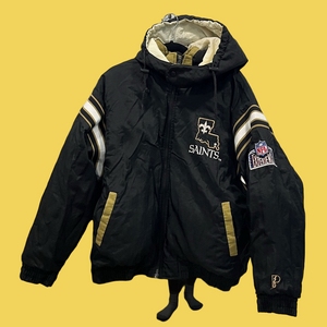 Vintage / Collectible NFL Experience Reversible Cream & Black Saints Jacket